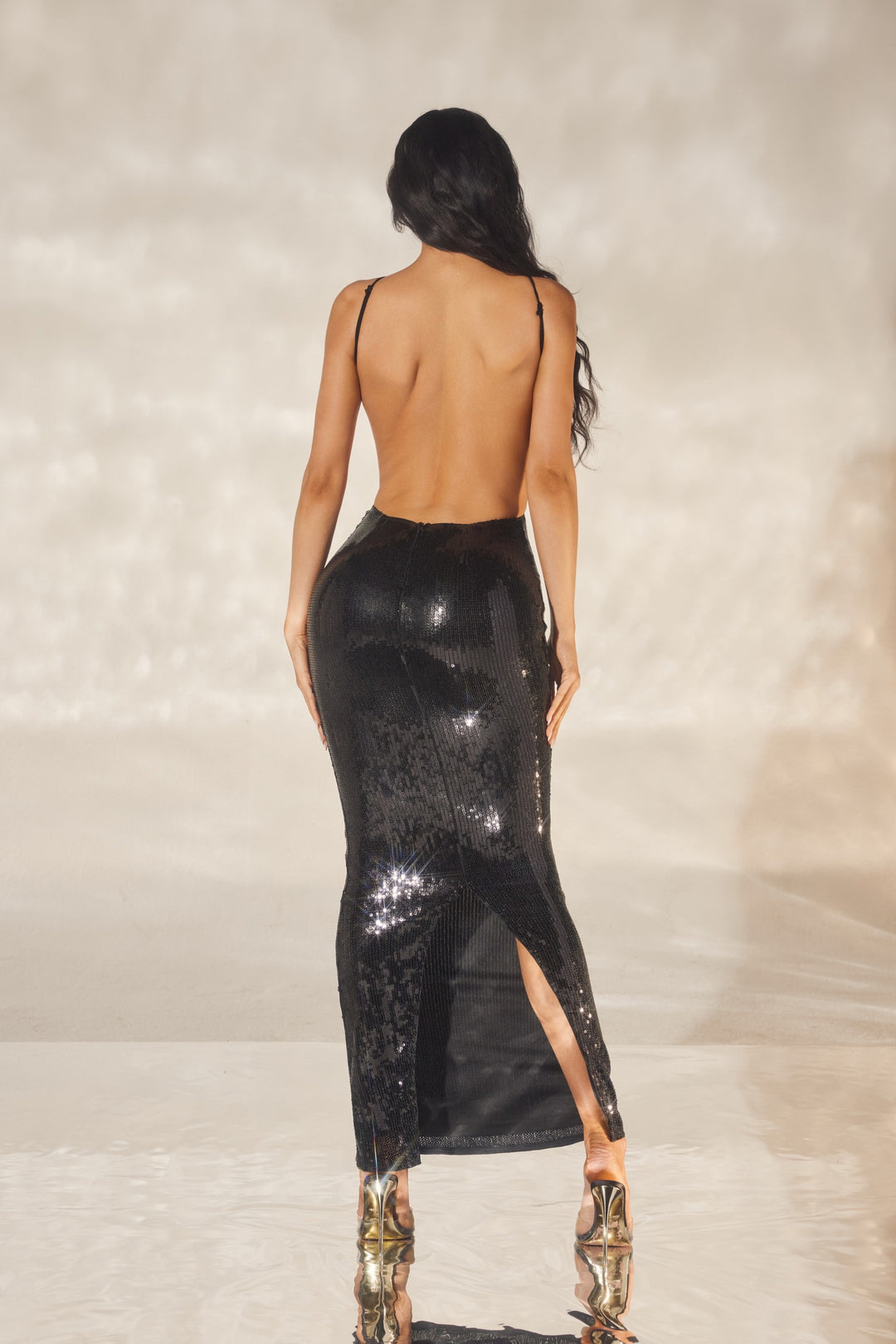 Viral Stretch Sequin Maxi Dress