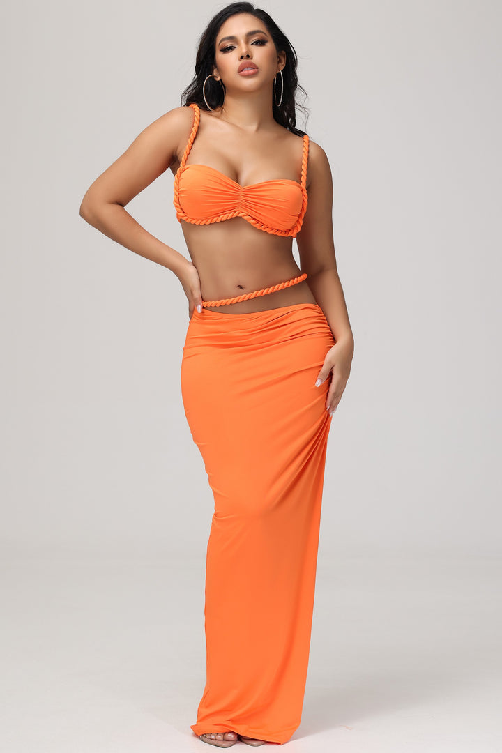 Jenna Twisted Straps Skirt Set