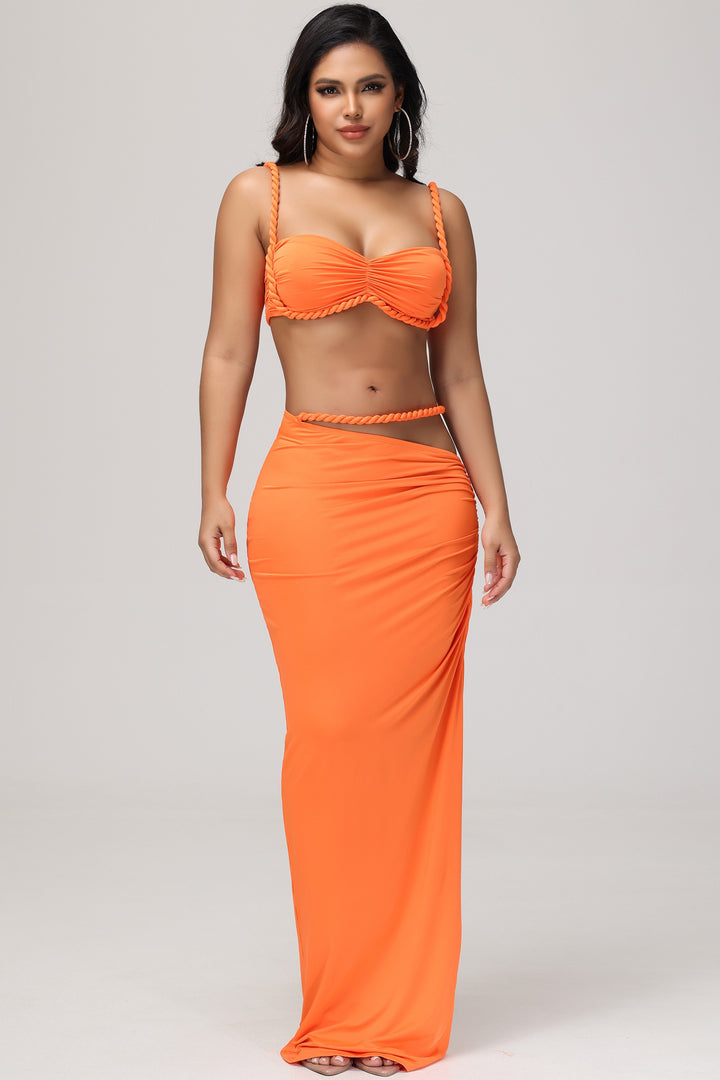 Jenna Twisted Straps Skirt Set