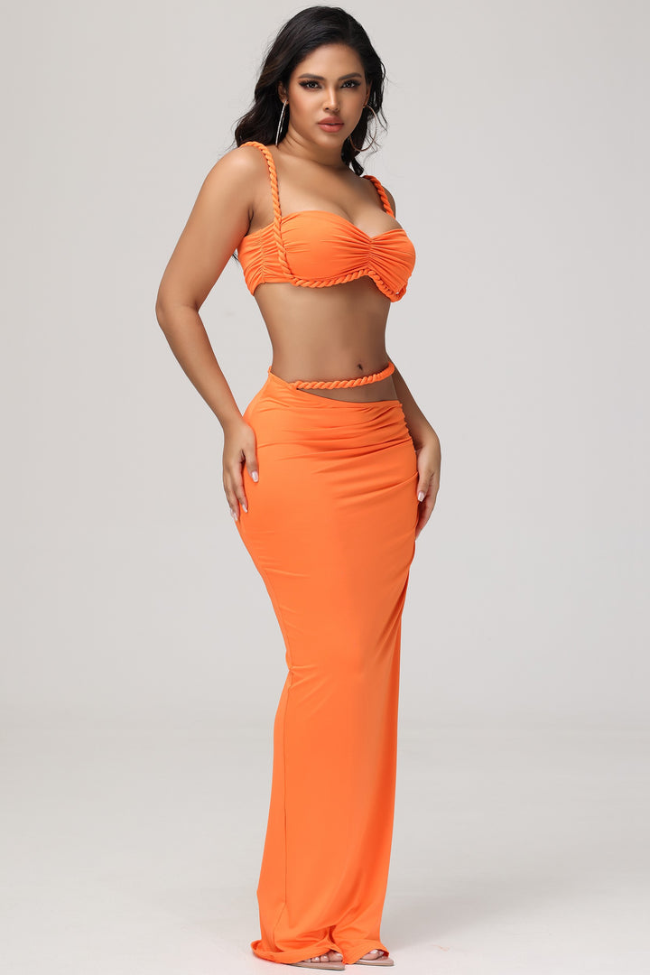 Jenna Twisted Straps Skirt Set