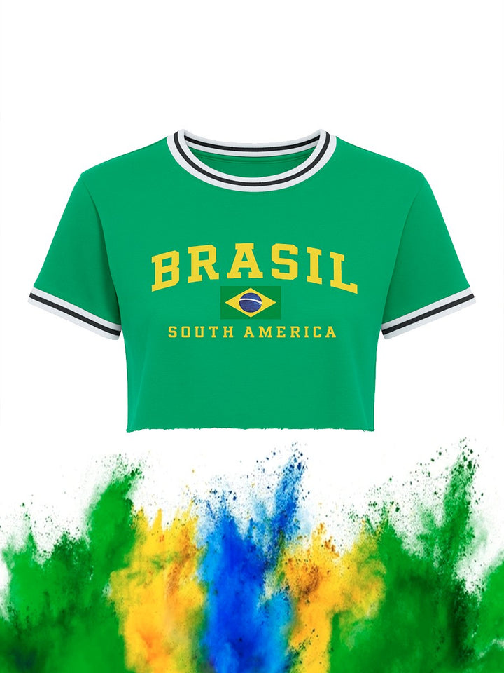 Women's Brasil Cropped Soccer Tee