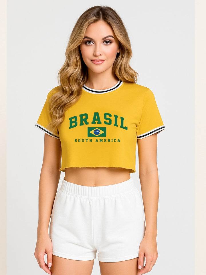 Women's Brasil Cropped Soccer Tee