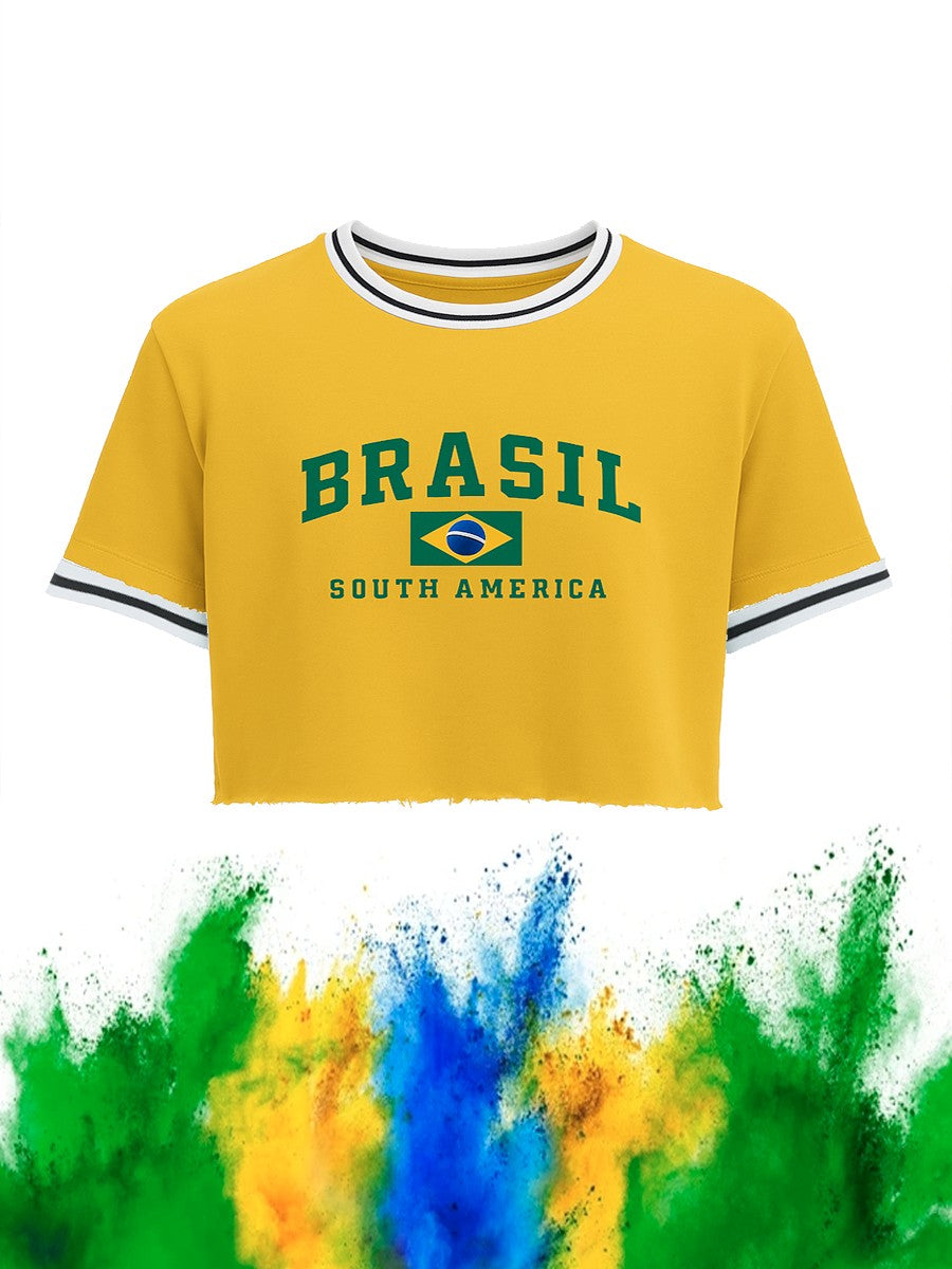 Women's Brasil Cropped Soccer Tee
