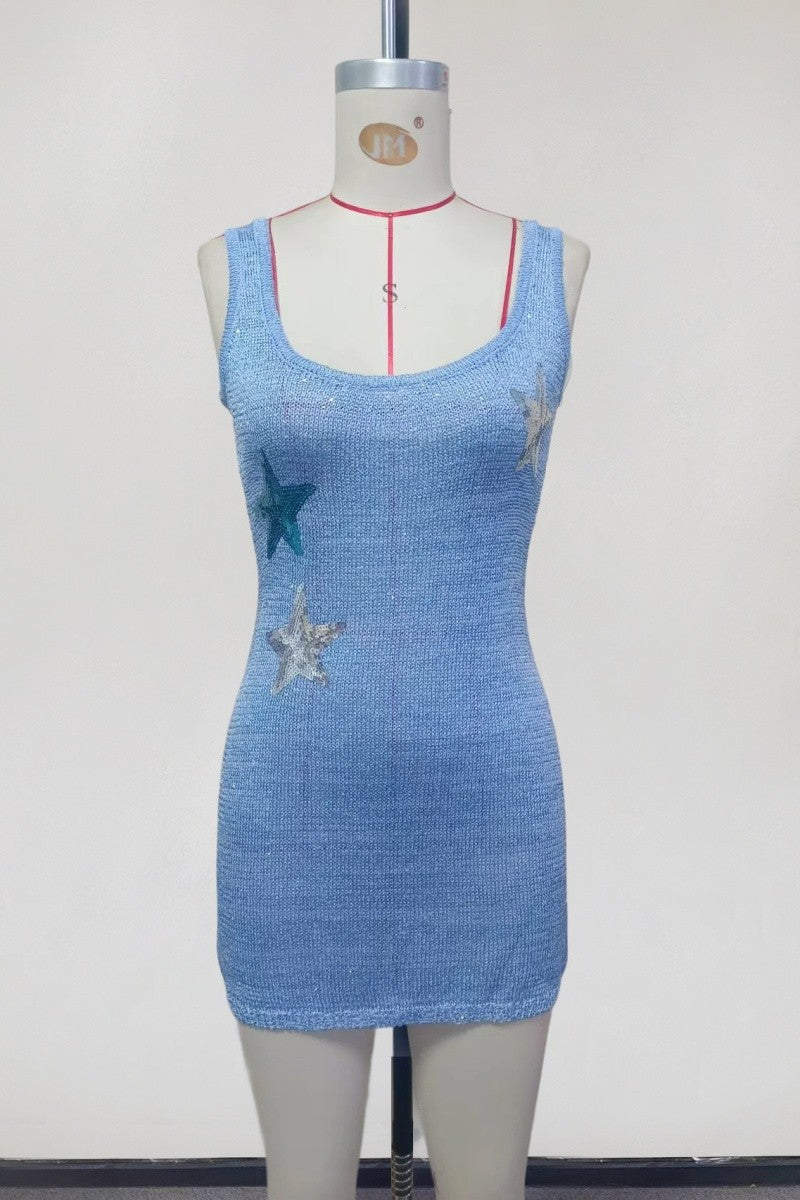 Sequins Star Fish Cover-up Dress