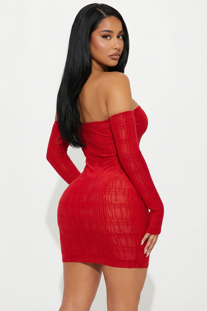 Burn-out Mesh Dress With Thumb Hole Arm Sleeves