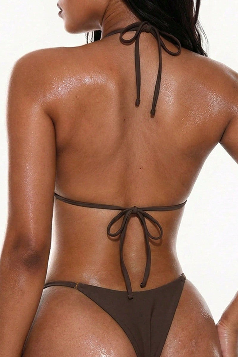 Studded Triangle Bikini Set