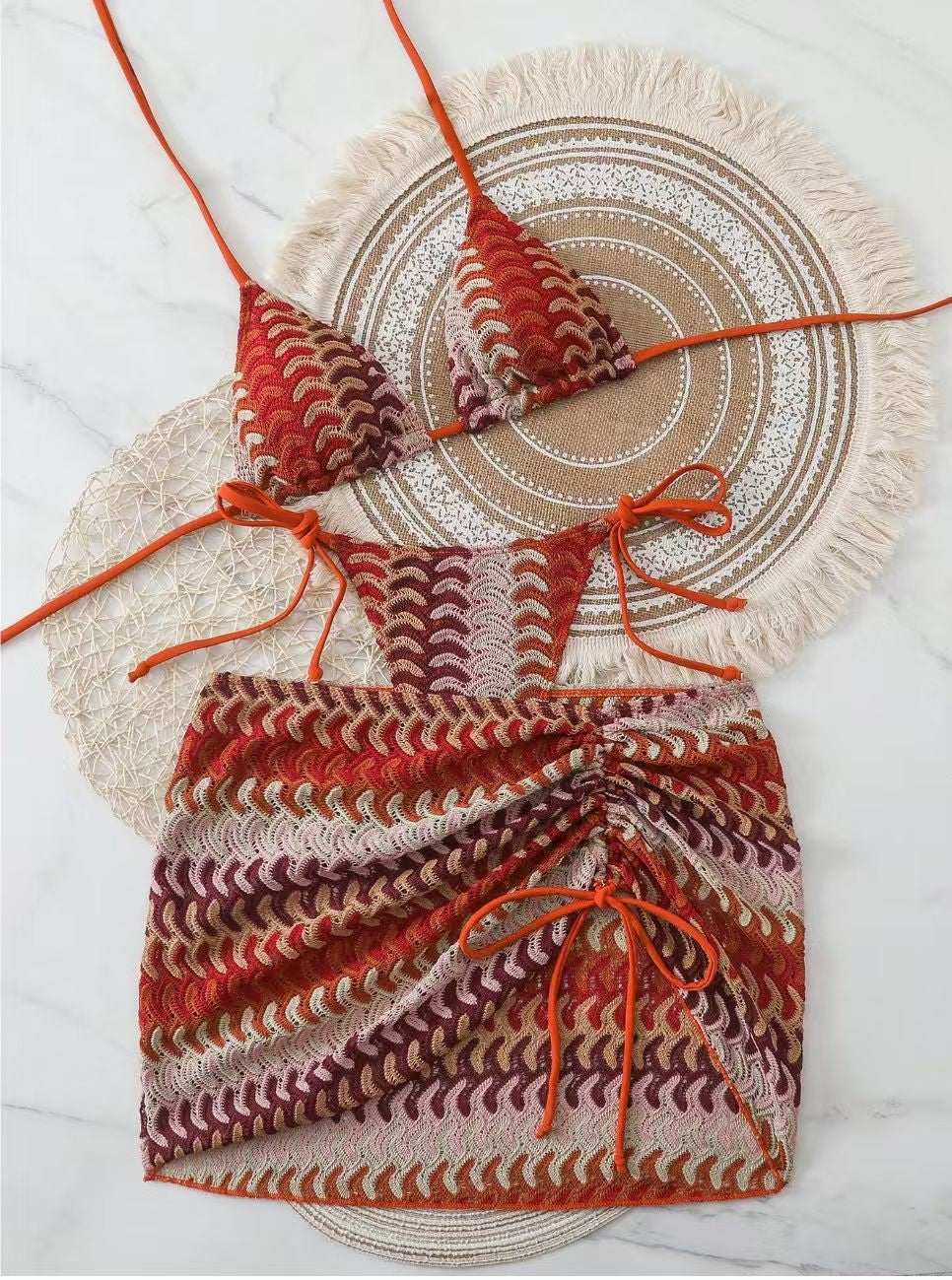 Crochet Bikini 3 Piece Set