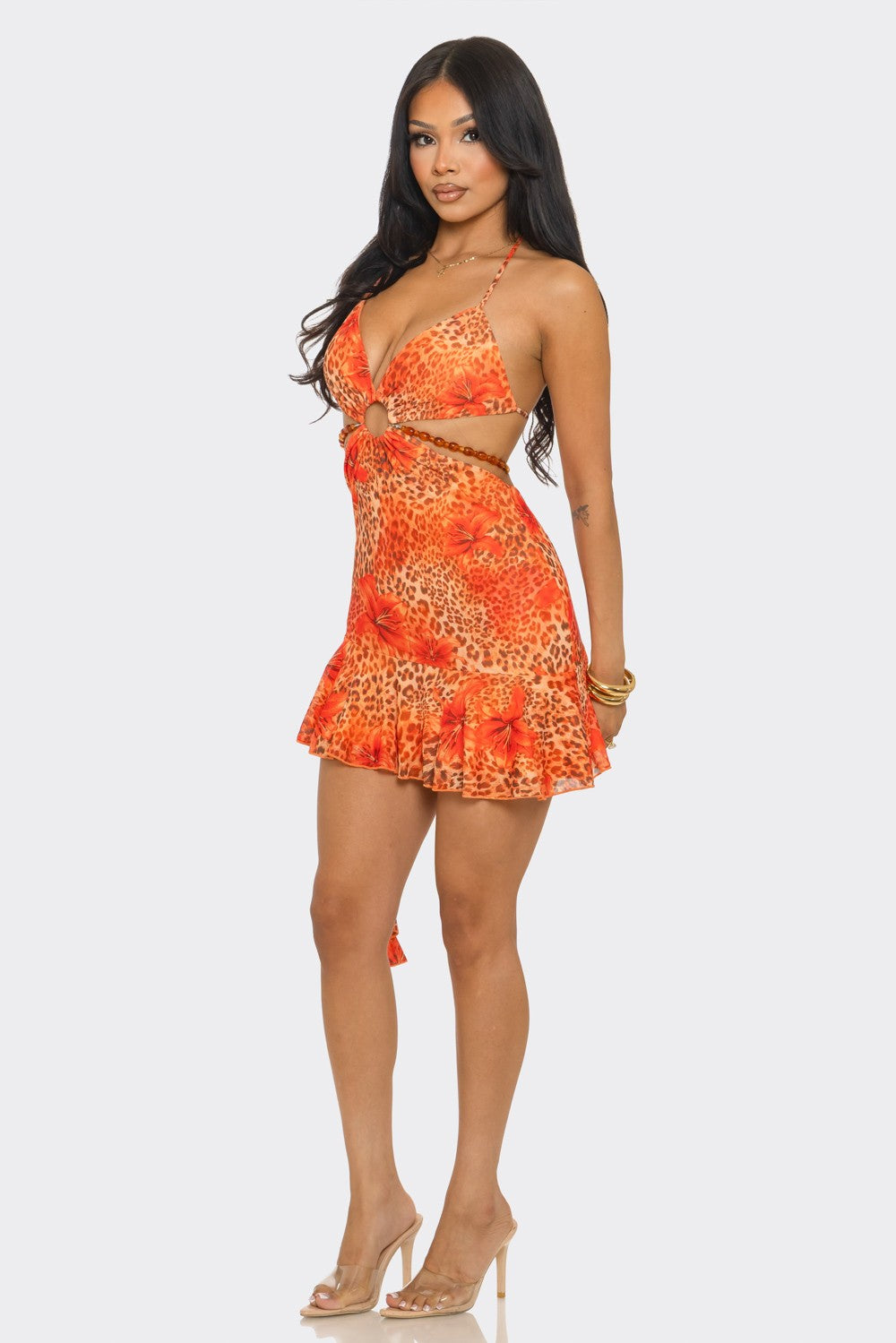 Halter Printed Mini Dress