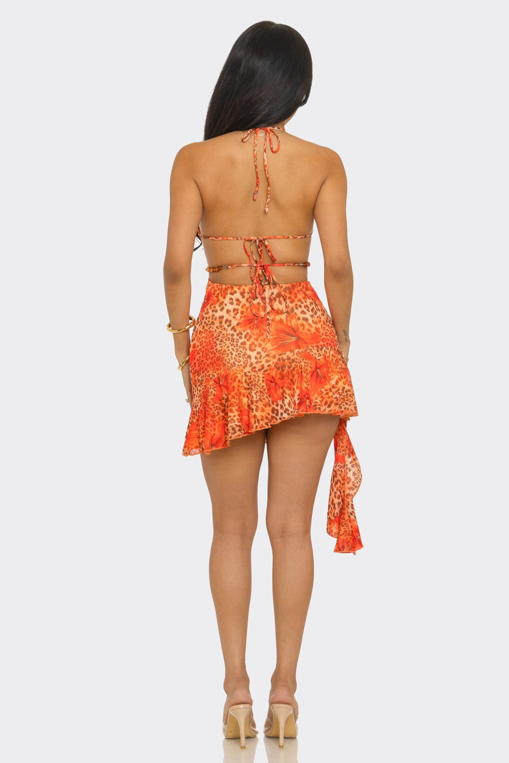 Halter Printed Mini Dress