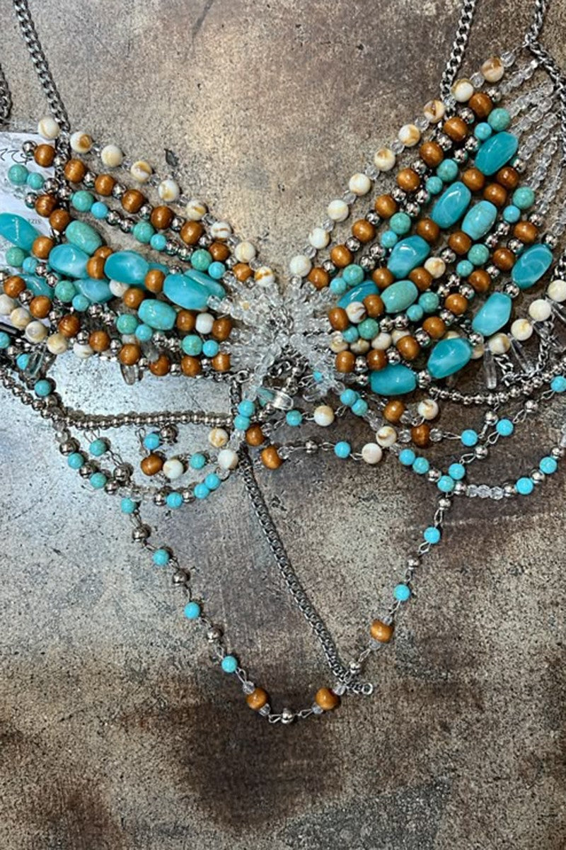 Stone Beaded Halter Bralette Top