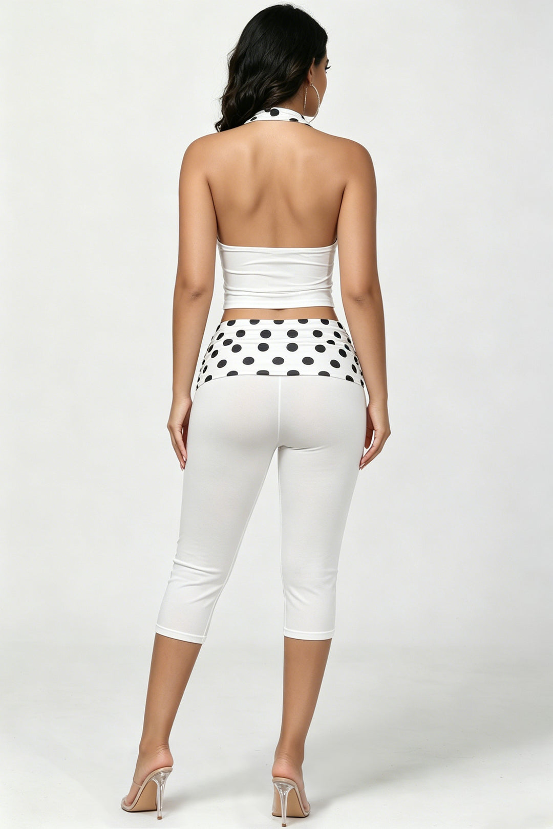 Eliana Polka Dot Halter Capri Set