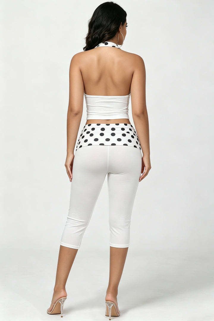 Eliana Polka Dot Halter Capri Set