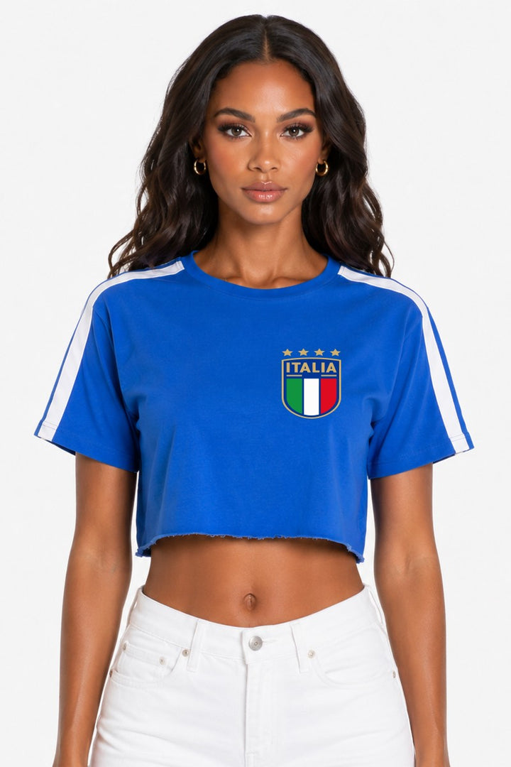 Women's Italia Cropped Soccer Jersey Tee