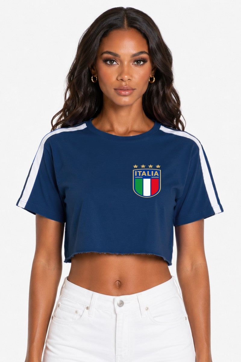 Women's Italia Cropped Soccer Jersey Tee
