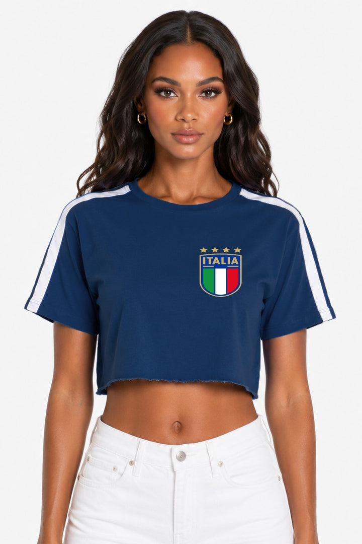 Women's Italia Cropped Soccer Jersey Tee