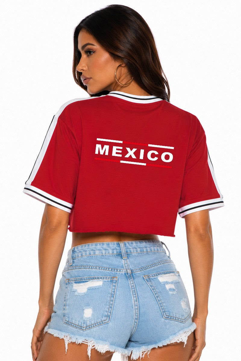 Women's Mexico Cropped Soccer Jersey Tee
