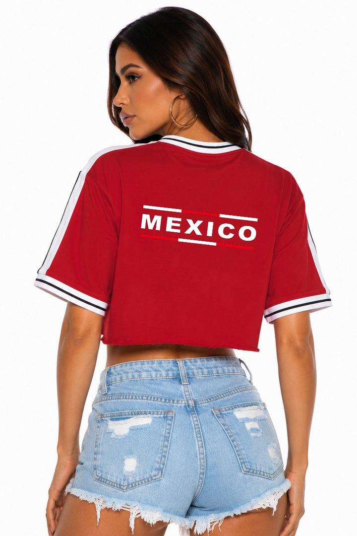 Women's Mexico Cropped Soccer Jersey Tee