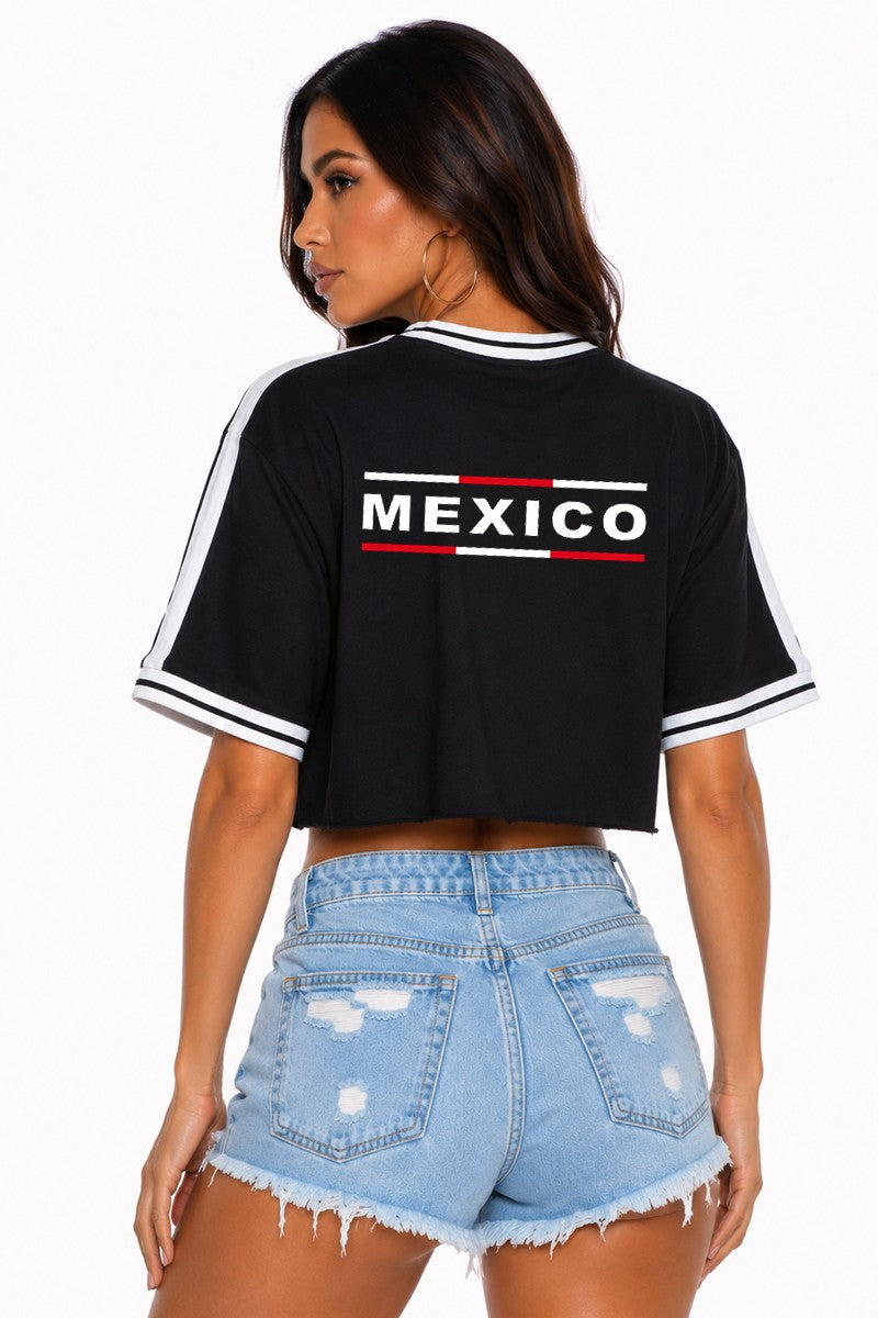 Women's Mexico Cropped Soccer Jersey Tee
