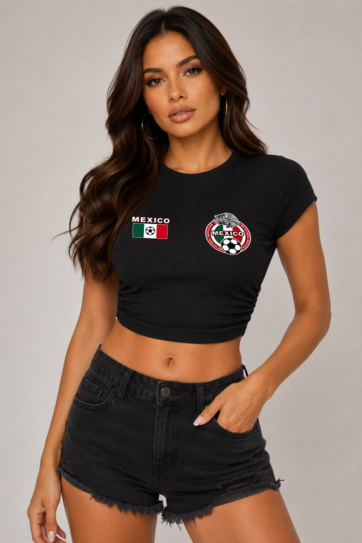 Women's Mexico Ribbed Open Back Crop Top