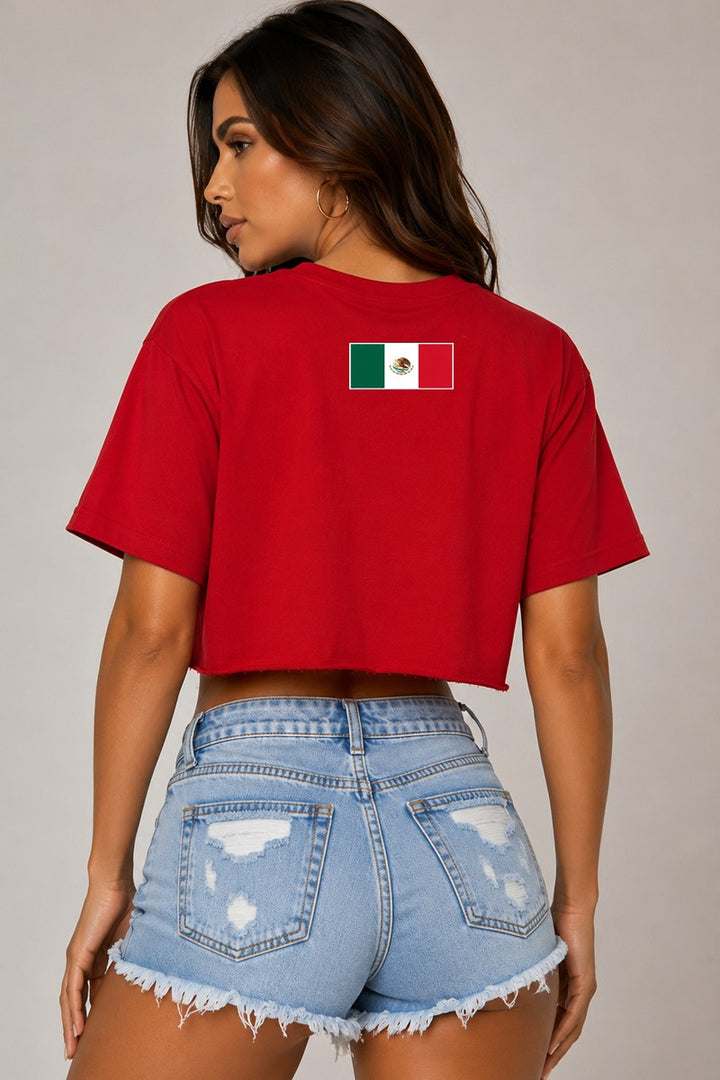 Women's Mexico Flag Crop Tee