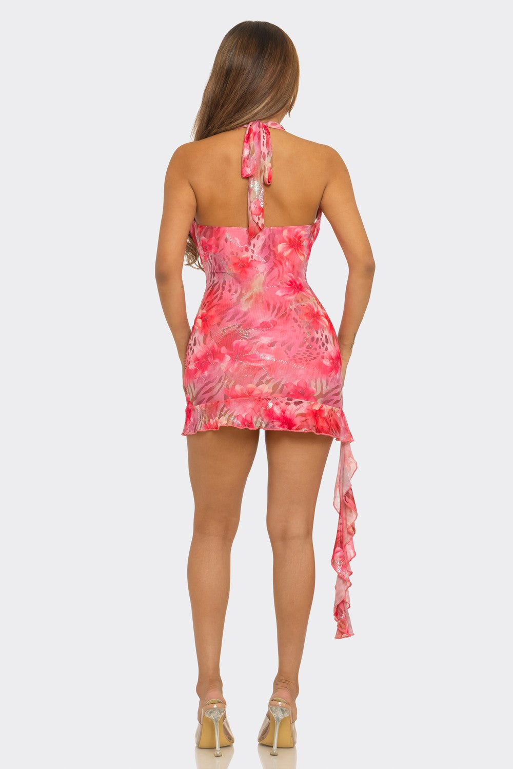 Floral Halter Mini Dress