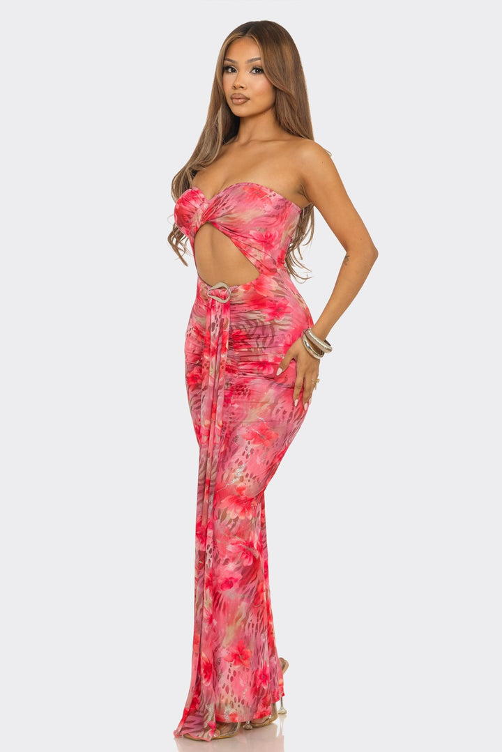 Tube Printed Maxi Dress