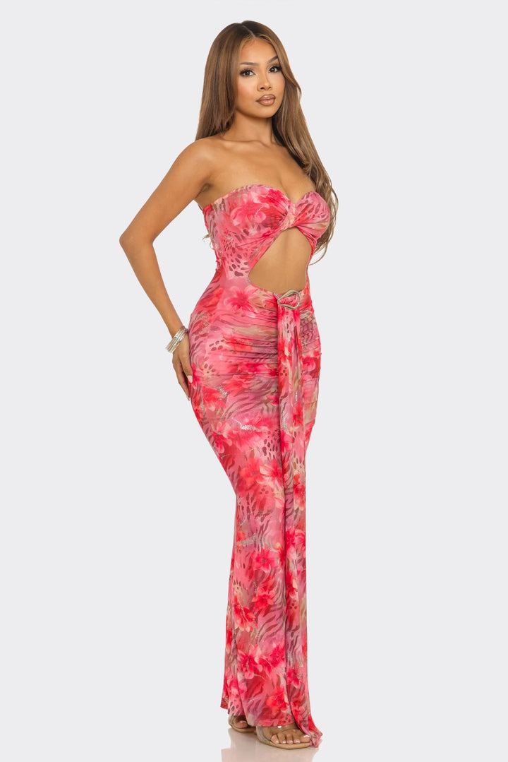 Tube Printed Maxi Dress
