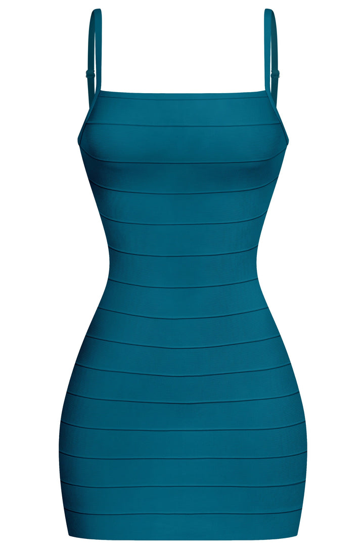 Teal Bandage Mini Dress
