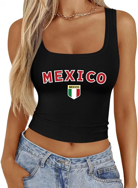 Women's Mexico Ribbed Crop Tank Top