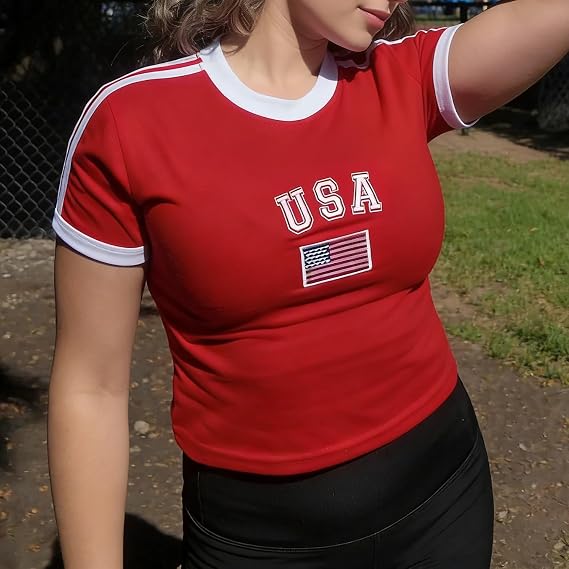 Women's World Cup Y2K Baby Tee Crop Top