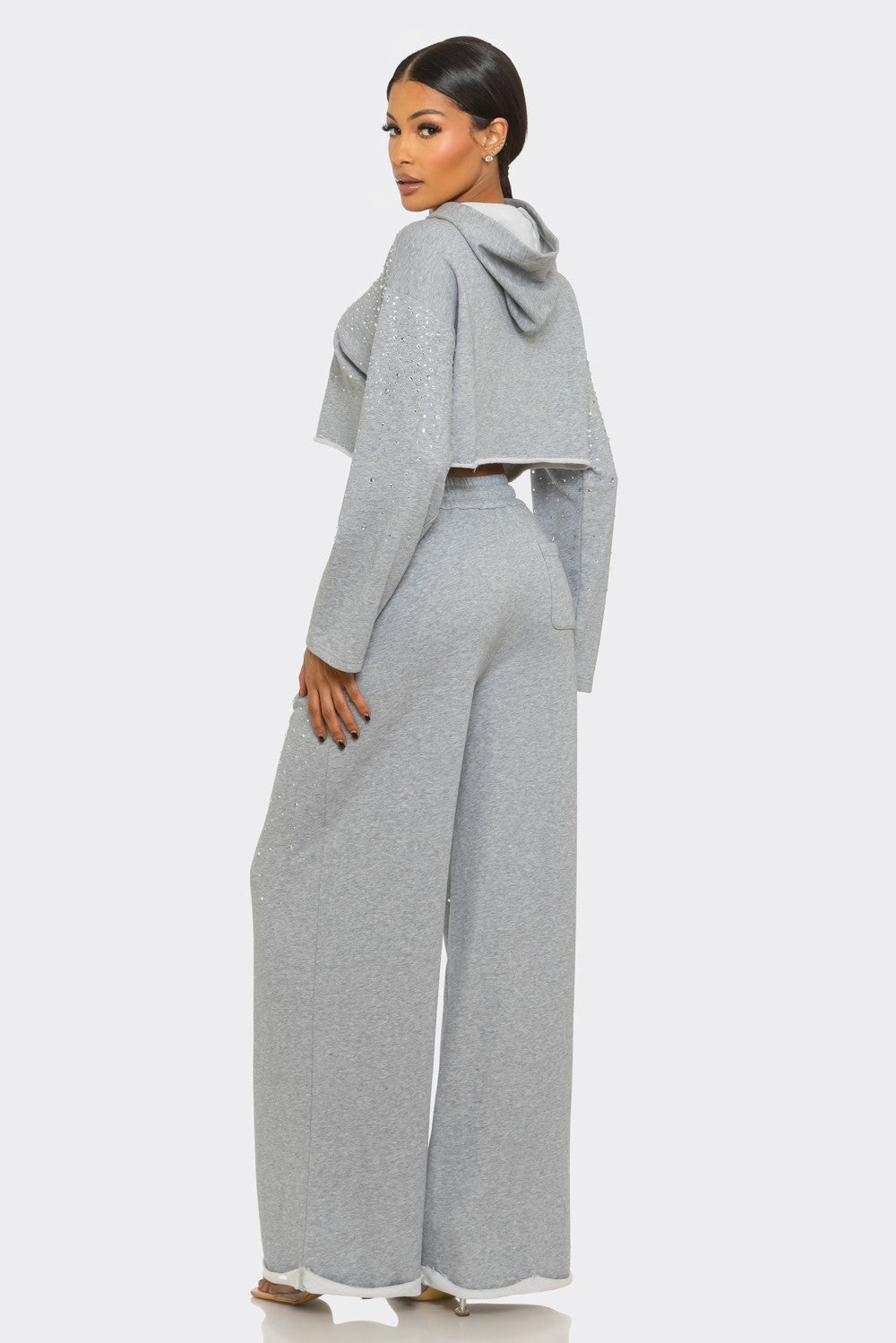 Rhinestone Hoodie Lounge Set