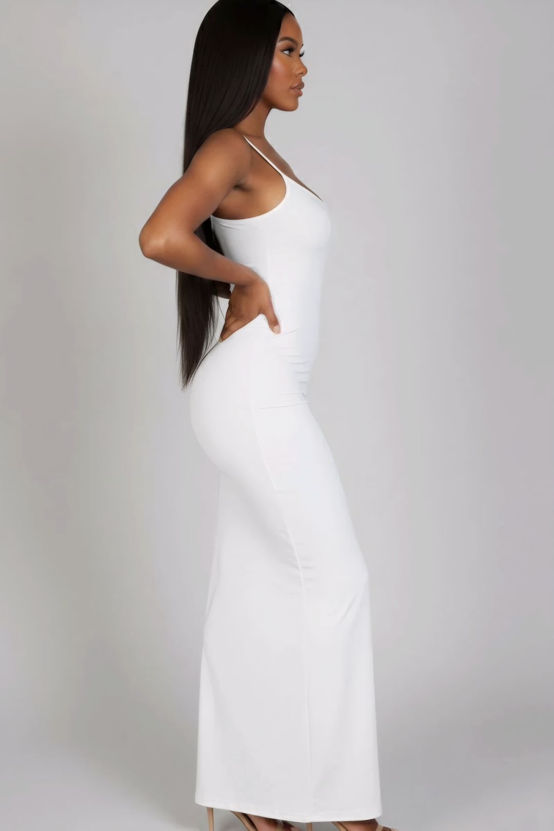 Ribbed Mermaid Hem Cami Dress