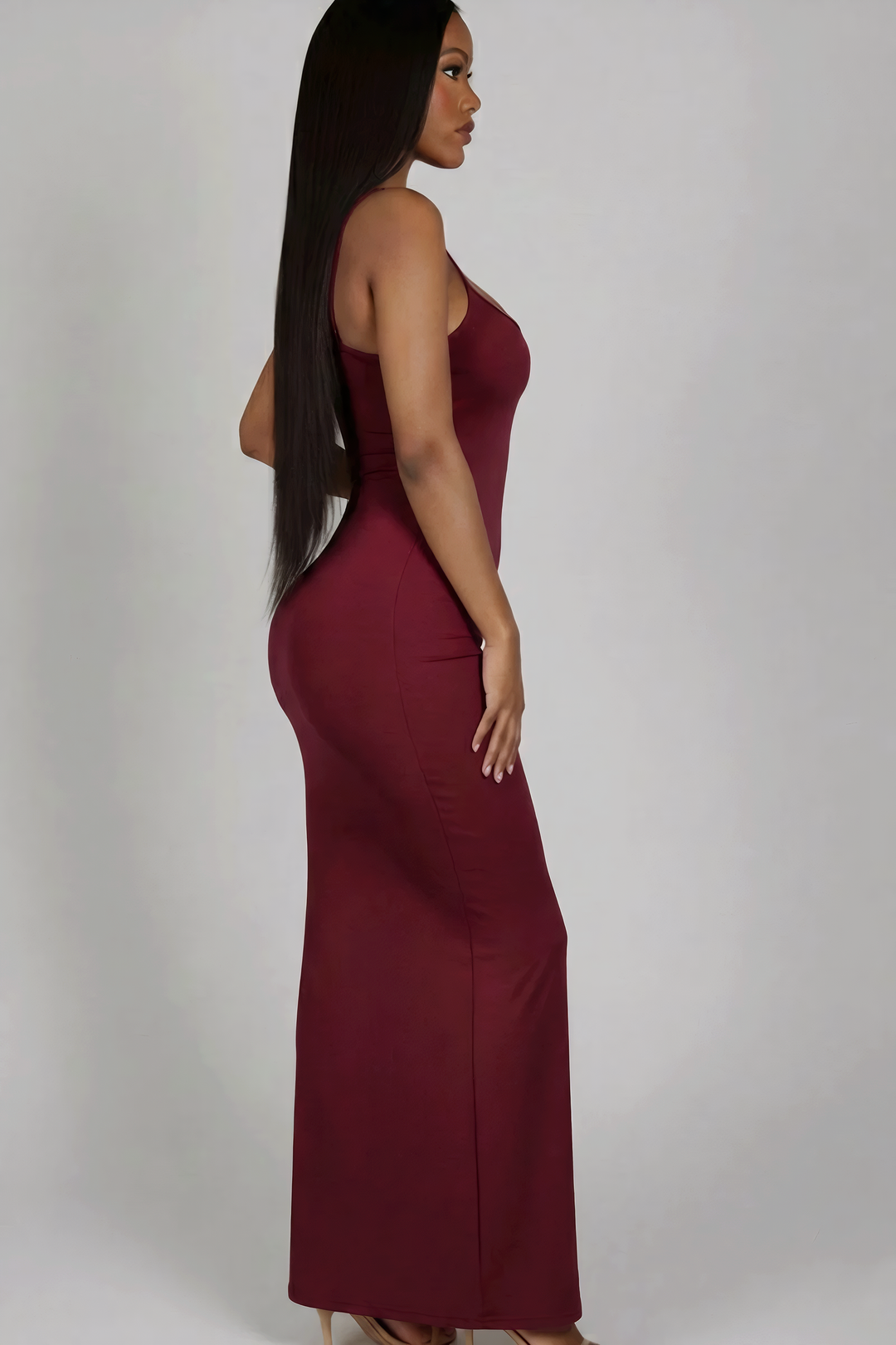 Ribbed Mermaid Hem Cami Dress
