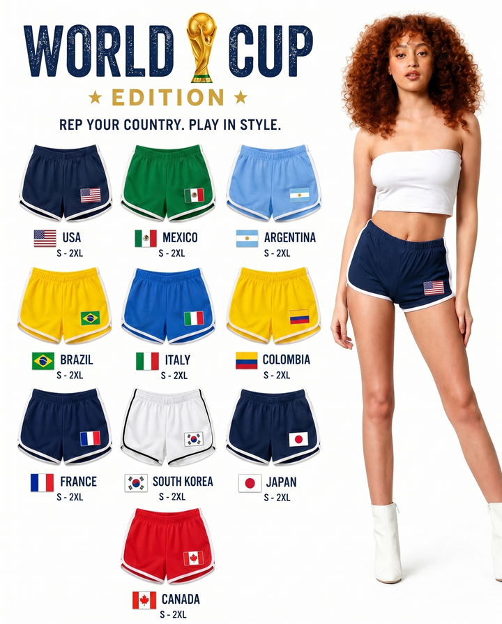 World Cup 2026 Flag Print Shorts